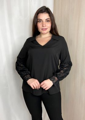 Women's blouse with original sleeve. Black.484857940mari52, 52