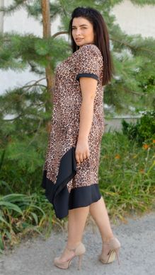 Advito summer. Large -sized festive dress. Leopard Beige., not selected