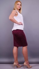 Angora Pion. Large -sized office skirt. Bordeaux., not selected