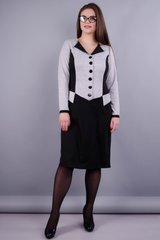 Frauenkleid in Plus Size Business Style. Grau-schwarz.485131244 485131244 photo