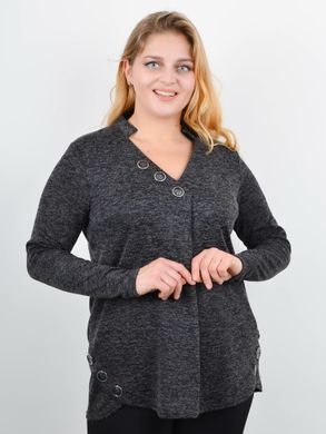 Женски плетен пуловер плюс размери. Графит.485142696 485142696 photo