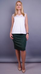 Angora Pion. Large -sized office skirt. Emerald., not selected