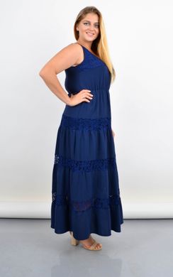 A long-sarafan dress full with lace inserts. Blue.485142198 485142198 photo