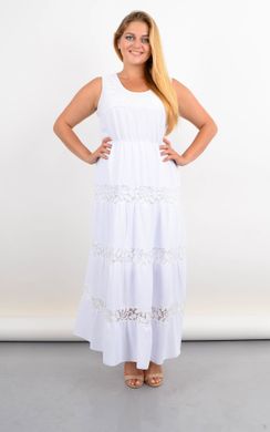 A long-sarafan dress full with lace inserts. White.485142192 485142192 photo